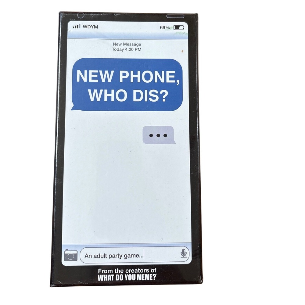 What Do You Meme New Phone Who Dis? Adult Party Game Blue Black NWT SIZE OS